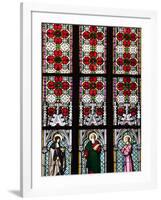 Prague, St. Vitus Cathedral, Stained Glass Window, St Gisela, St Paul, St Rudolph-Samuel Magal-Framed Photographic Print