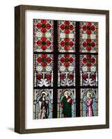 Prague, St. Vitus Cathedral, Stained Glass Window, St Gisela, St Paul, St Rudolph-Samuel Magal-Framed Photographic Print