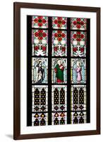 Prague, St. Vitus Cathedral, Stained Glass Window, St Gisela, St Paul, St Rudolph-Samuel Magal-Framed Photographic Print