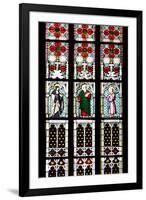 Prague, St. Vitus Cathedral, Stained Glass Window, St Gisela, St Paul, St Rudolph-Samuel Magal-Framed Photographic Print