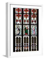 Prague, St. Vitus Cathedral, Stained Glass Window, St Gisela, St Paul, St Rudolph-Samuel Magal-Framed Photographic Print