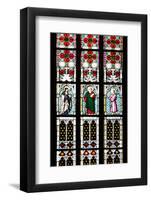 Prague, St. Vitus Cathedral, Stained Glass Window, St Gisela, St Paul, St Rudolph-Samuel Magal-Framed Photographic Print