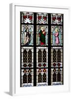 Prague, St. Vitus Cathedral, Stained Glass Window, St Gisela, St Paul, St Rudolph-Samuel Magal-Framed Photographic Print