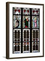 Prague, St. Vitus Cathedral, Stained Glass Window, St Gisela, St Paul, St Rudolph-Samuel Magal-Framed Photographic Print