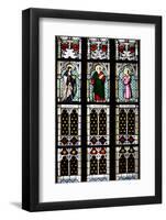 Prague, St. Vitus Cathedral, Stained Glass Window, St Gisela, St Paul, St Rudolph-Samuel Magal-Framed Photographic Print