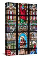 Prague, St. Vitus Cathedral, Stained Glass Window, St. Joanna, Jesus Holding a Hatchet-Samuel Magal-Stretched Canvas