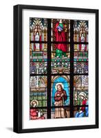 Prague, St. Vitus Cathedral, Stained Glass Window, St. Joanna, Jesus Holding a Hatchet-Samuel Magal-Framed Photographic Print