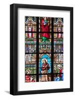 Prague, St. Vitus Cathedral, Stained Glass Window, St. Joanna, Jesus Holding a Hatchet-Samuel Magal-Framed Photographic Print