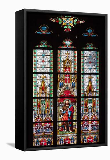 Prague, St. Vitus Cathedral, Stained Glass Window, St. John the Baptist-Samuel Magal-Framed Stretched Canvas