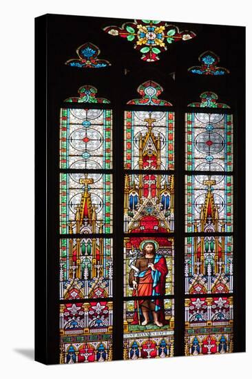 Prague, St. Vitus Cathedral, Stained Glass Window, St. John the Baptist-Samuel Magal-Stretched Canvas