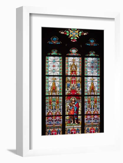 Prague, St. Vitus Cathedral, Stained Glass Window, St. John the Baptist-Samuel Magal-Framed Photographic Print