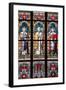 Prague, St. Vitus Cathedral, Stained Glass Window, St. Ludmilla, St. Methodius and St. Wenceslaus-Samuel Magal-Framed Photographic Print