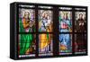 Prague, St. Vitus Cathedral, Stained Glass Window, St Luke, St Joseph, St Sigismund, St Guilelmus-Samuel Magal-Framed Stretched Canvas