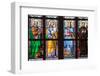 Prague, St. Vitus Cathedral, Stained Glass Window, St Luke, St Joseph, St Sigismund, St Guilelmus-Samuel Magal-Framed Premium Photographic Print