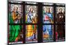 Prague, St. Vitus Cathedral, Stained Glass Window, St Luke, St Joseph, St Sigismund, St Guilelmus-Samuel Magal-Mounted Premium Photographic Print