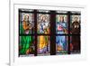 Prague, St. Vitus Cathedral, Stained Glass Window, St Luke, St Joseph, St Sigismund, St Guilelmus-Samuel Magal-Framed Photographic Print