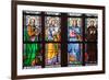 Prague, St. Vitus Cathedral, Stained Glass Window, St Luke, St Joseph, St Sigismund, St Guilelmus-Samuel Magal-Framed Photographic Print