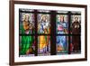 Prague, St. Vitus Cathedral, Stained Glass Window, St Luke, St Joseph, St Sigismund, St Guilelmus-Samuel Magal-Framed Photographic Print