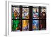 Prague, St. Vitus Cathedral, Stained Glass Window, St Luke, St Joseph, St Sigismund, St Guilelmus-Samuel Magal-Framed Photographic Print