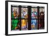 Prague, St. Vitus Cathedral, Stained Glass Window, St Luke, St Joseph, St Sigismund, St Guilelmus-Samuel Magal-Framed Photographic Print