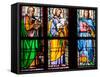 Prague, St. Vitus Cathedral, Stained Glass Window, St. Luke, St. Joseph, St. Sigismund-Samuel Magal-Framed Stretched Canvas