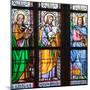 Prague, St. Vitus Cathedral, Stained Glass Window, St. Luke, St. Joseph, St. Sigismund-Samuel Magal-Mounted Premium Photographic Print