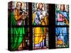 Prague, St. Vitus Cathedral, Stained Glass Window, St. Luke, St. Joseph, St. Sigismund-Samuel Magal-Stretched Canvas