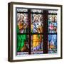 Prague, St. Vitus Cathedral, Stained Glass Window, St. Luke, St. Joseph, St. Sigismund-Samuel Magal-Framed Photographic Print