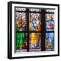 Prague, St. Vitus Cathedral, Stained Glass Window, St. Luke, St. Joseph, St. Sigismund-Samuel Magal-Framed Photographic Print