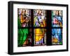Prague, St. Vitus Cathedral, Stained Glass Window, St. Luke, St. Joseph, St. Sigismund-Samuel Magal-Framed Photographic Print