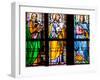 Prague, St. Vitus Cathedral, Stained Glass Window, St. Luke, St. Joseph, St. Sigismund-Samuel Magal-Framed Photographic Print