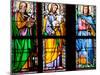 Prague, St. Vitus Cathedral, Stained Glass Window, St. Luke, St. Joseph, St. Sigismund-Samuel Magal-Mounted Photographic Print