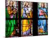 Prague, St. Vitus Cathedral, Stained Glass Window, St. Luke, St. Joseph, St. Sigismund-Samuel Magal-Mounted Photographic Print