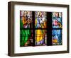 Prague, St. Vitus Cathedral, Stained Glass Window, St. Luke, St. Joseph, St. Sigismund-Samuel Magal-Framed Photographic Print