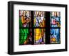 Prague, St. Vitus Cathedral, Stained Glass Window, St. Luke, St. Joseph, St. Sigismund-Samuel Magal-Framed Photographic Print