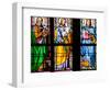 Prague, St. Vitus Cathedral, Stained Glass Window, St. Luke, St. Joseph, St. Sigismund-Samuel Magal-Framed Photographic Print