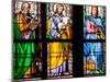 Prague, St. Vitus Cathedral, Stained Glass Window, St. Luke, St. Joseph, St. Sigismund-Samuel Magal-Mounted Photographic Print