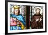 Prague, St. Vitus Cathedral, Stained Glass Window, St. Sigismundus, St. Guilelmus.-Samuel Magal-Framed Photographic Print