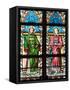 Prague, St. Vitus Cathedral, Stained Glass Window, St. Stephan, St. Lawrence-Samuel Magal-Framed Stretched Canvas