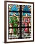 Prague, St. Vitus Cathedral, Stained Glass Window, St. Stephan, St. Lawrence-Samuel Magal-Framed Photographic Print