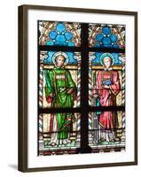 Prague, St. Vitus Cathedral, Stained Glass Window, St. Stephan, St. Lawrence-Samuel Magal-Framed Photographic Print