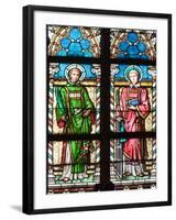 Prague, St. Vitus Cathedral, Stained Glass Window, St. Stephan, St. Lawrence-Samuel Magal-Framed Photographic Print