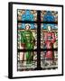 Prague, St. Vitus Cathedral, Stained Glass Window, St. Stephan, St. Lawrence-Samuel Magal-Framed Photographic Print