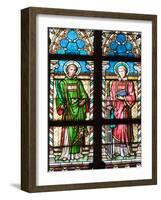 Prague, St. Vitus Cathedral, Stained Glass Window, St. Stephan, St. Lawrence-Samuel Magal-Framed Photographic Print