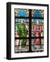 Prague, St. Vitus Cathedral, Stained Glass Window, St. Stephan, St. Lawrence-Samuel Magal-Framed Photographic Print