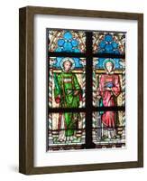 Prague, St. Vitus Cathedral, Stained Glass Window, St. Stephan, St. Lawrence-Samuel Magal-Framed Photographic Print