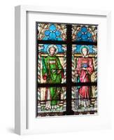 Prague, St. Vitus Cathedral, Stained Glass Window, St. Stephan, St. Lawrence-Samuel Magal-Framed Photographic Print