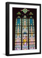 Prague, St. Vitus Cathedral, Stained Glass Window, St Thomas-Samuel Magal-Framed Premium Photographic Print