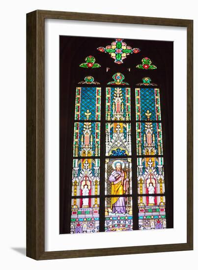 Prague, St. Vitus Cathedral, Stained Glass Window, St Thomas-Samuel Magal-Framed Photographic Print