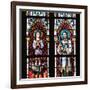 Prague, St. Vitus Cathedral, Stained Glass Window, St. Vitus, St. Sarcander-Samuel Magal-Framed Photographic Print